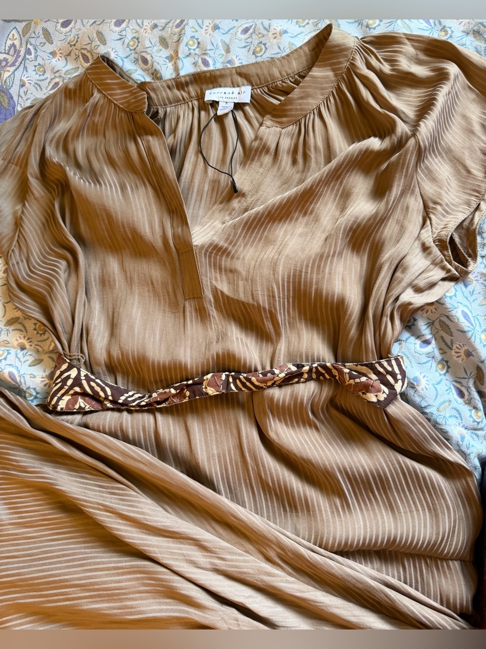 Current Air Anthropologie beige drop waist dress new condition size Small
